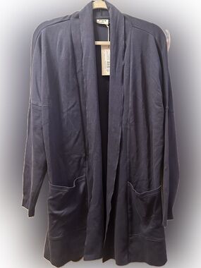 PACT ORGANIC-Unisex- Cardigan with Pockets Charcoal, Navy & Grey.